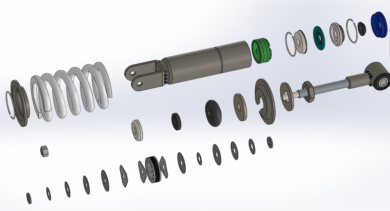 Shock Absorber 3D CAD Model (Aprilia RS 125) Hartrusion